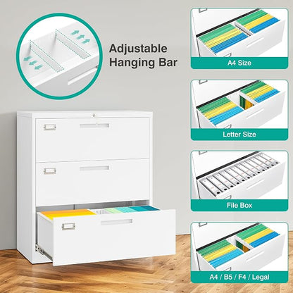 SISESOL 3 Drawer Lateral File Cabinet - Image 6