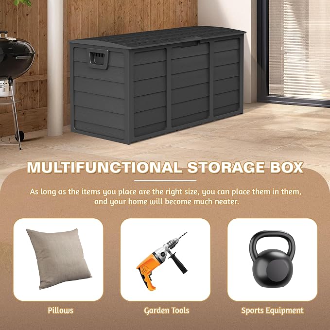 75 Gallon Outdoor Deck Storage Box – Heavy Duty Resin - Image 4
