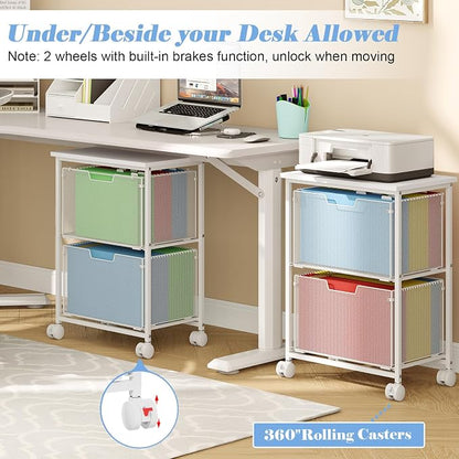 Sbanmao Letter/Legal Rolling File Cabinet, Rolling File Cart - Image 3