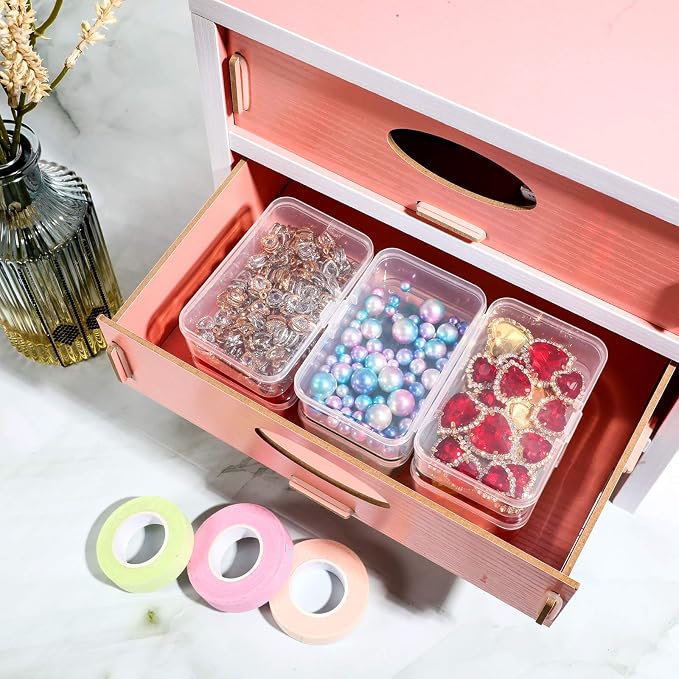 Jetec 6 Pieces Mini Plastic Clear Beads Storage Containers Box - Image 7