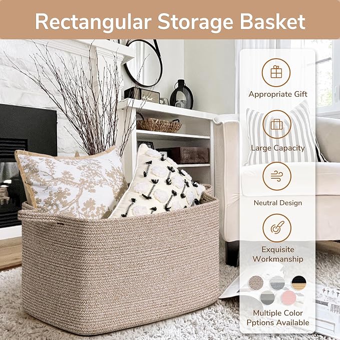 Goodpick Blanket Basket, Woven Baskets - Image 7