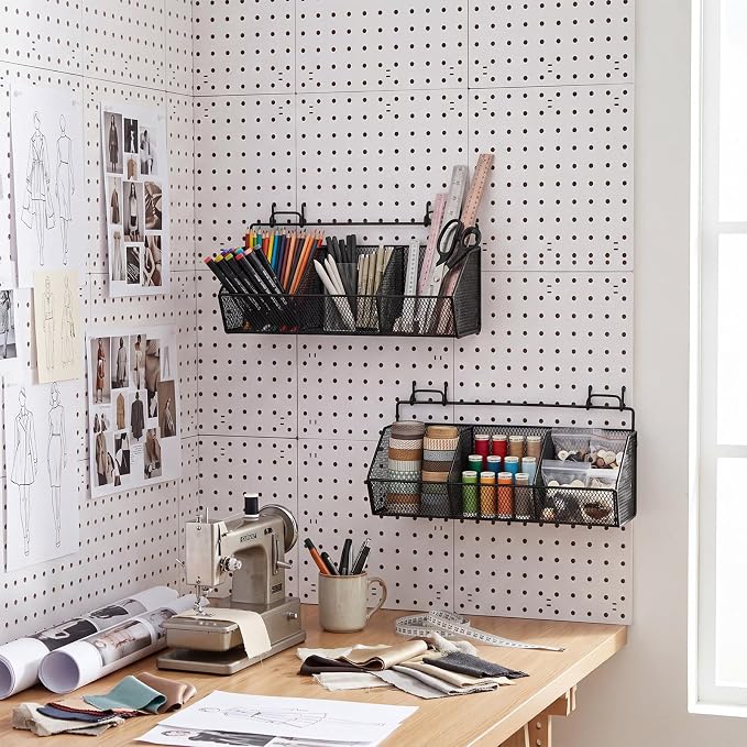 Hicarer 2 Pcs Divided Pegboard Baskets - Image 8