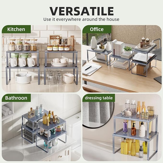 Simple Trending Cabinet Organizer Shelf, Kitchen Storage, Expandable, Metal - Image 8