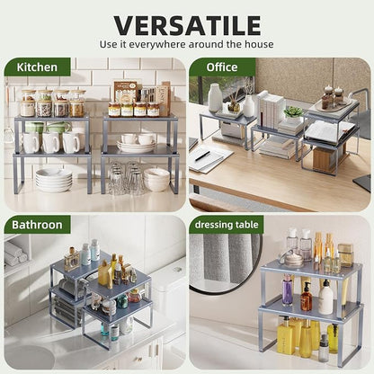 Simple Trending Cabinet Organizer Shelf, Kitchen Storage, Expandable, Metal - Image 8