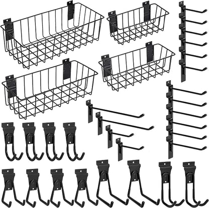 Heavy-Duty Slatwall Baskets and Hooks by MENEONE