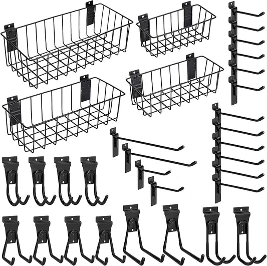 Heavy-Duty Slatwall Baskets and Hooks by MENEONE