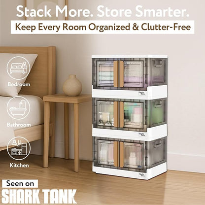 Quik Box - 8.5 Gallon Stackable Storage Bins - Collapsible Organizer - Image 2