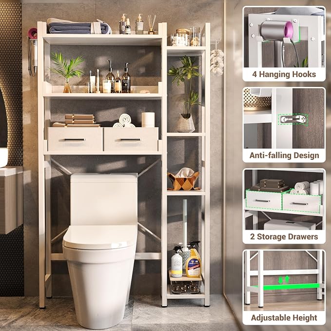 Over The Toilet Storage with 2 Drawers - Image 4