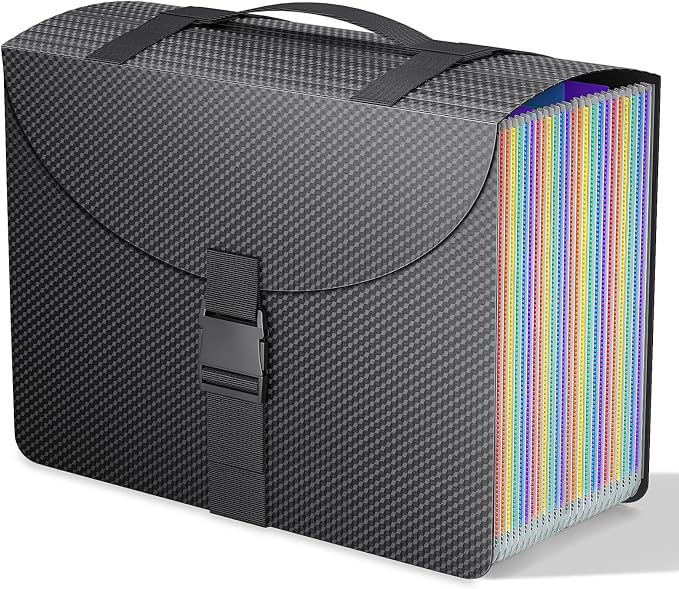 File Organizers with Handle, Portable Expanding File Folder, 25 Pockets by TOPCJ