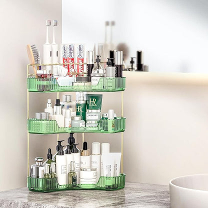 3 Tier Corner Bathroom Organizer Countertop, Vanity Makeup Organizer by Pougny