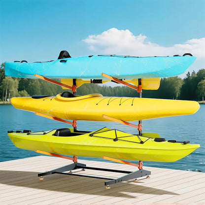 Kayak Storage Rack, Adjustable Outdoor Canoe Rack, Reinforced, and Enhanced - Image 2