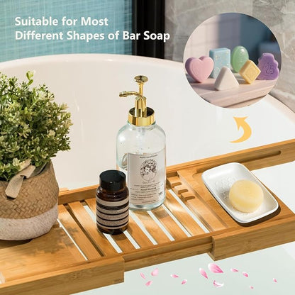 Gomakren Soap Dish for Shower, Bar Soap Holder, Christmas Ceramic Soap Dishes - Image 6