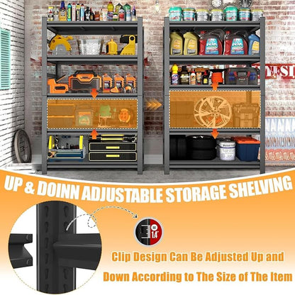 72''H Metal Garage Shelving Heavy Duty Storage Shelves Series, Large Industrial - Image 5