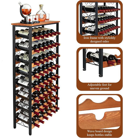 Sonyabecca 48 Bottle Wine Rack Freestanding Floor - Image 2