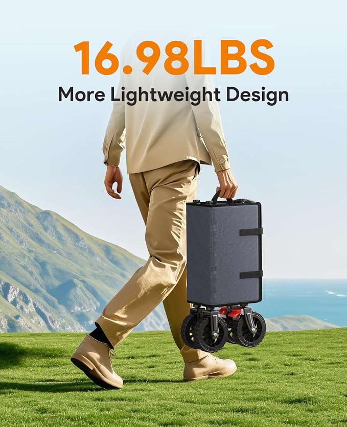 Wagons Carts Foldable, Collapsible Foldable Wagon 330lbs Capacity, 180L Large - Image 3