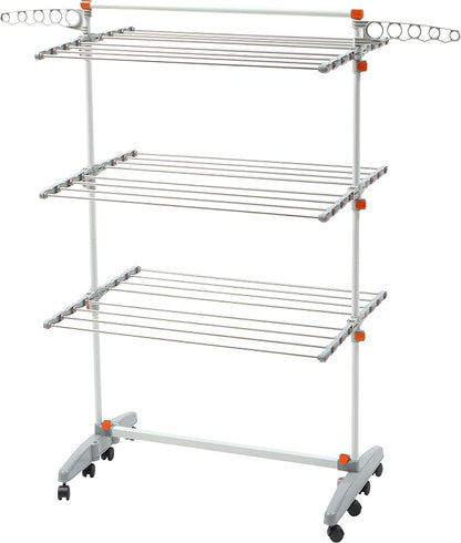 idee BDP-V23 Foldable Rolling 3-Tier Clothes Laundry Drying Rack by IDEE