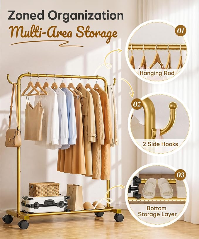 Homde Rolling Clothes Rack - Image 6