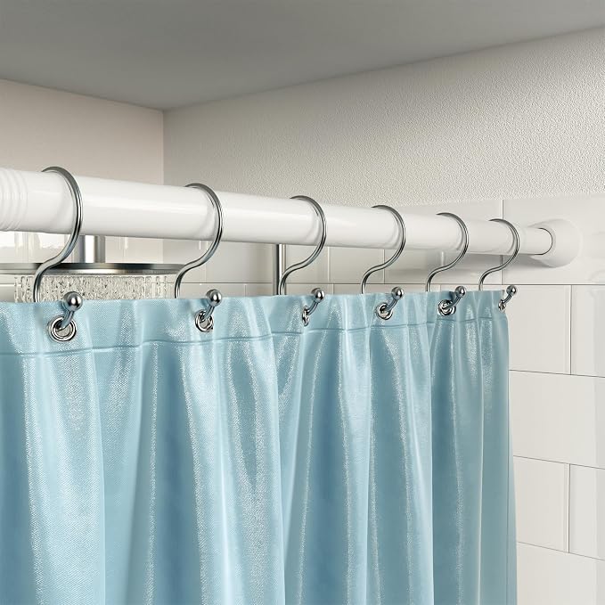 White Shower Curtain Rod 45 to 77 Inch, Shower Rods - Image 4