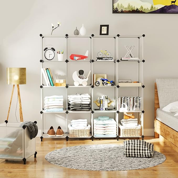 AWTATOS Cube Storage Organizer, 16 Cube Closet Organizer, Transclucent | - Image 2