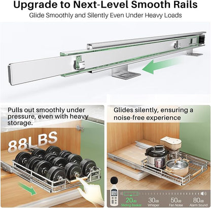 Pull out Cabinet Organizer, Heavy Duty Smooth Sliding Under Cabinet Shelves - Image 4