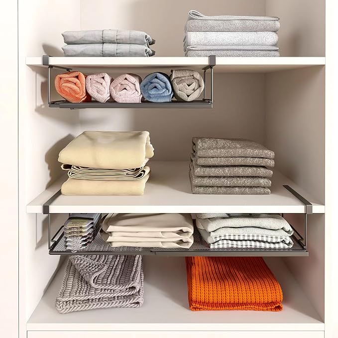 Expandable Under Cabinet Shelf, Extendable Under Shelf Storage - Image 2