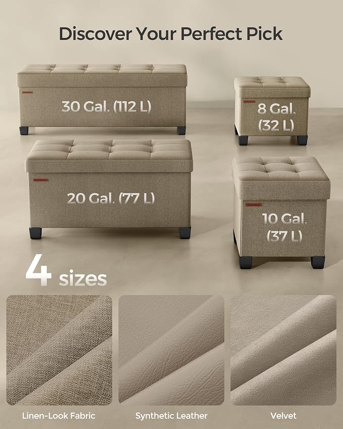 SONGMICS Storage Ottoman Bench, Foldable Foot Rest - Image 6