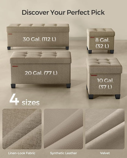 SONGMICS Storage Ottoman Bench, Foldable Foot Rest - Image 6