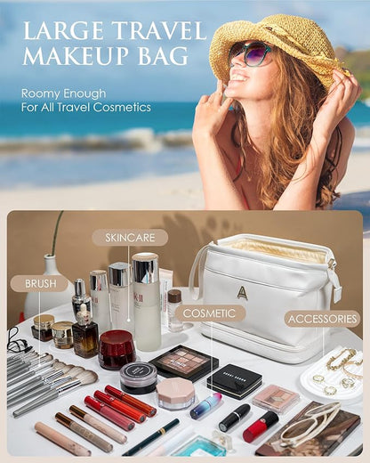 Women Birthday Gifts, Initial Large Makeup Bag, College Essentials - Image 2