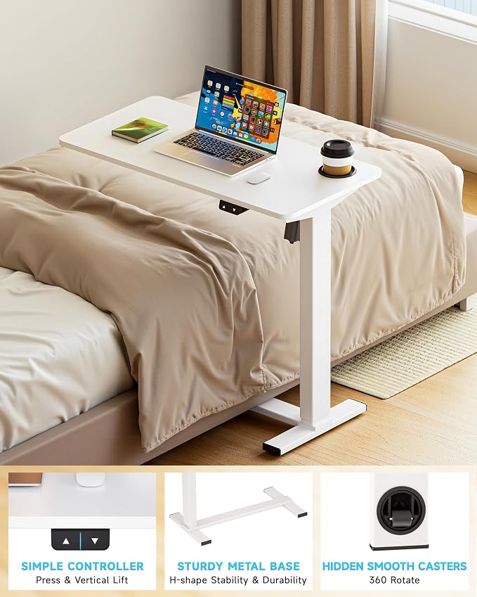 BIZUM Small Electric Standing Desk Bedside Table - Image 5