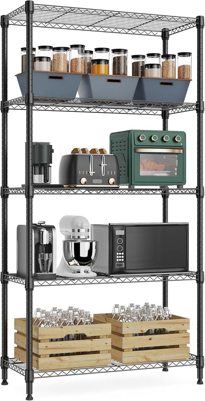 1250 lbs 5 Tier Shelf Metal Storage Shelves Wire Rack Closet Organizers by MEIGAOPLASTICANDMETALHKCOLIMITED