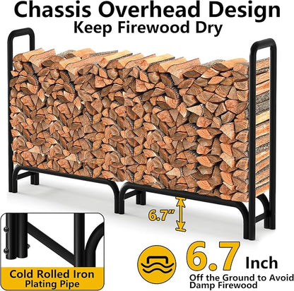 Amagabeli 6ft Firewood Rack Outdoor - Image 3