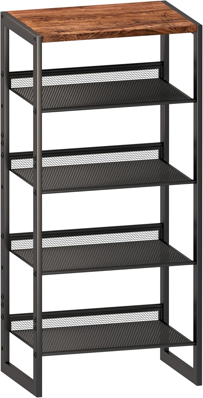 CHEMPFR Narrow 5-Tier Shoe Rack, Slim Space-Saving Shelf by CHEMPFR