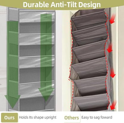 Over Door Organizer with 6 Extra Large Pockets 12 Side Pockets, Hanging Storage - Image 4