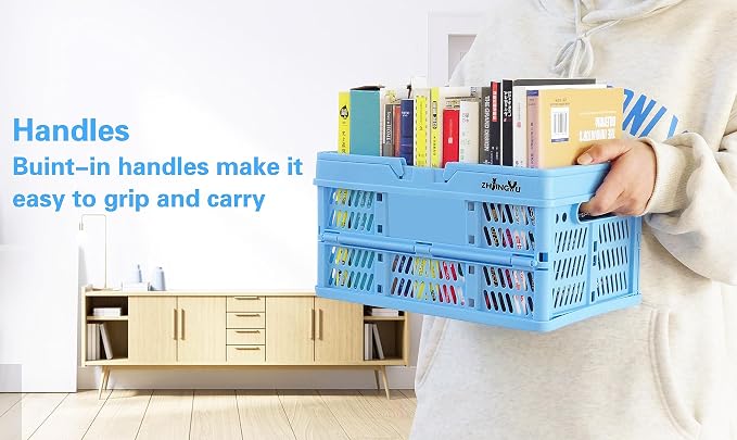 Collapsible storage crates, plastic baskets - Image 4