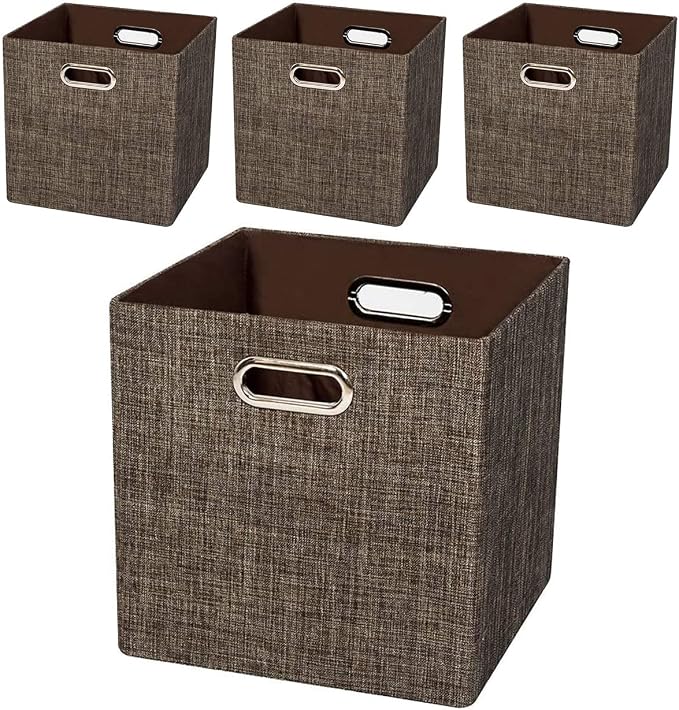 Storage Bins Cube Containers Boxes, Thick and Heavy Duty Fabric Drawers by Posprica