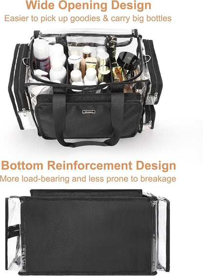 Relavel Extra Large Makeup Case and Clear Makeup Bag, Professional Cosmetic - Image 3
