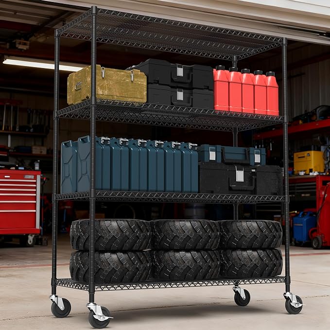 4 Tiers Shelf 2640 lbs Steel Storage Shelving Utility Shelving Unit Steel - Image 5