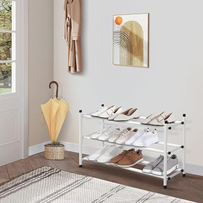 STORAGE MANIAC Expandable Shoe Rack, 12 Pairs Stackable Small Shoe Rack - Image 7