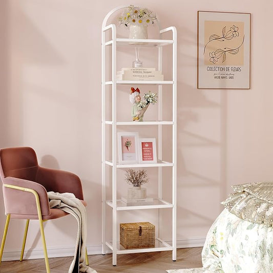 Hzuaneri Bookcase Bookshelf, Tempered Glass Bookshelves | Slim Shelving Unit by Hzuaneri