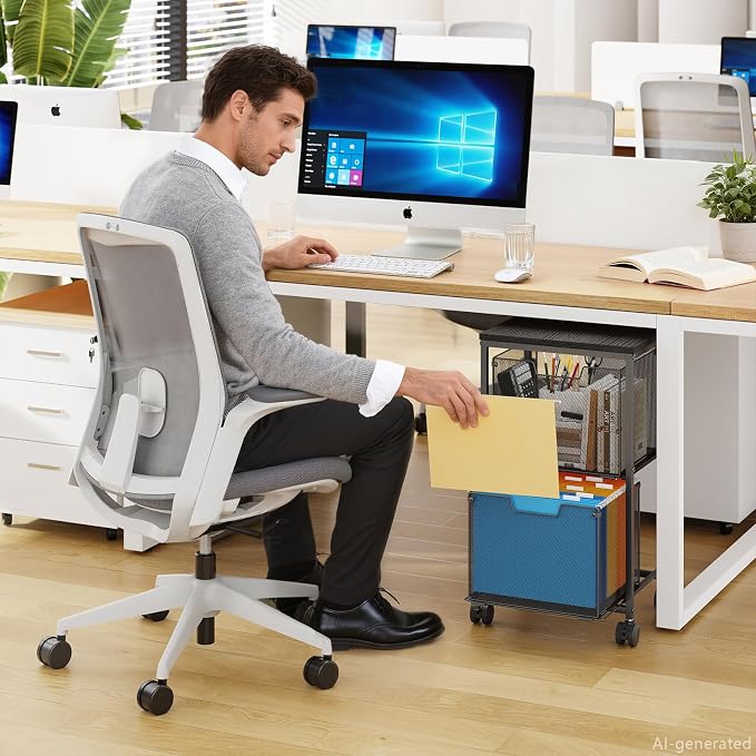 Sbanmao Rolling File Cart with 2 Storage Drawers, Mobile File Cabinet with - Image 5