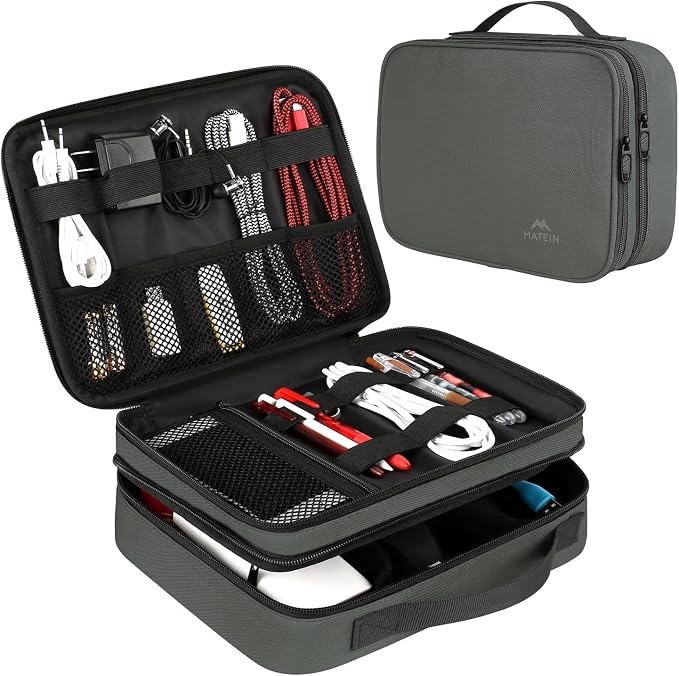 MATEIN Travel Electronics Organizer Case, Large Cable Storage Bag, Carrying Case by MATEIN