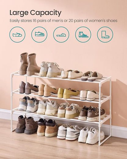 SONGMICS Shoe Rack, 3-Tier Shoe Organizer, Metal Storage Shelf, Upright or - Image 6