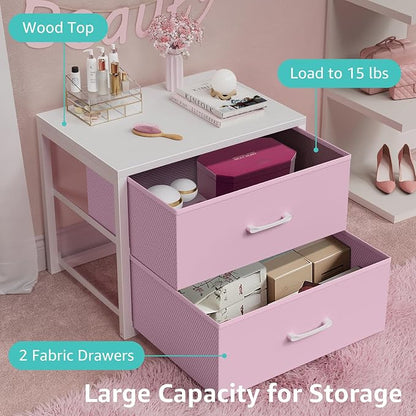 BOLUO Stackable Closet Drawers for Clothes Organizers and Storage Fabric Pink 2 - Image 6
