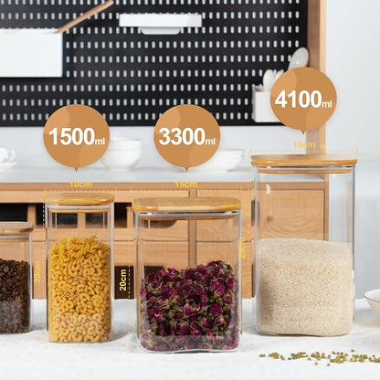 D2scrma 149oz 50oz Airtight Glass Square Storage Canister - Image 9