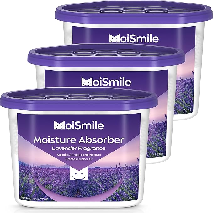 Moisture Absorbers 3 Pack, Lavender Fragrance Closet Dehumidifier by MoistureAbsorbers