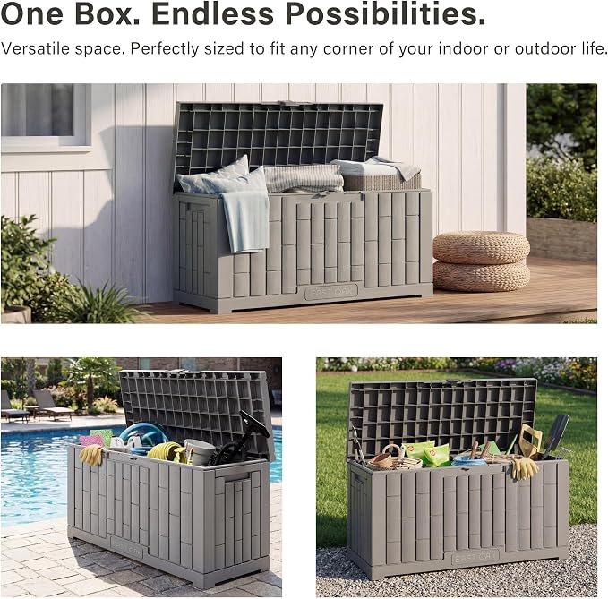 EAST OAK Outdoor Storage Box, 60 Gallon Deck Box Indoor and Outdoor Use - Image 5