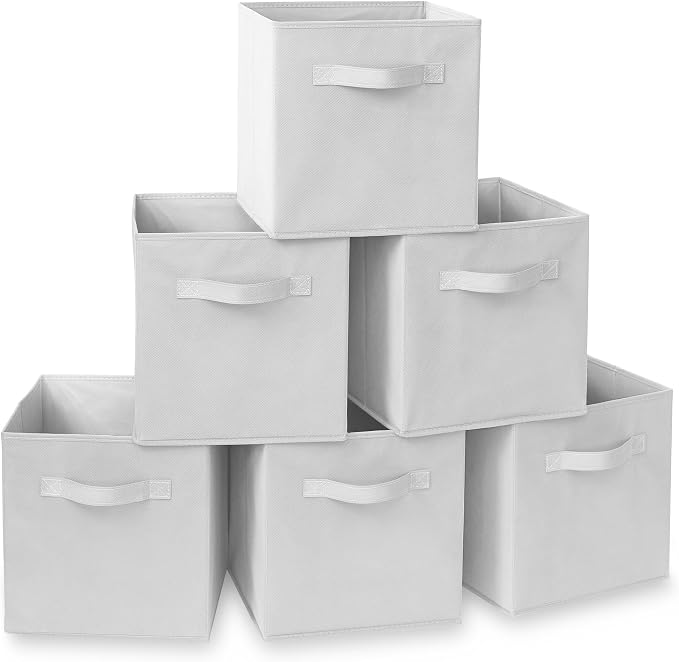 Casafield Set of 6 Collapsible Fabric Cube Storage Bins, Cubby Organizers & More by Casafield