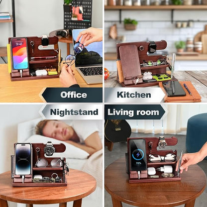 TESLYAR Wood Phone Docking Station - Image 8