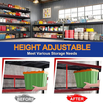 Storage Shelves Heavy Duty Metal Shelving 84" H, Adjustable Garage Shelves - Image 5