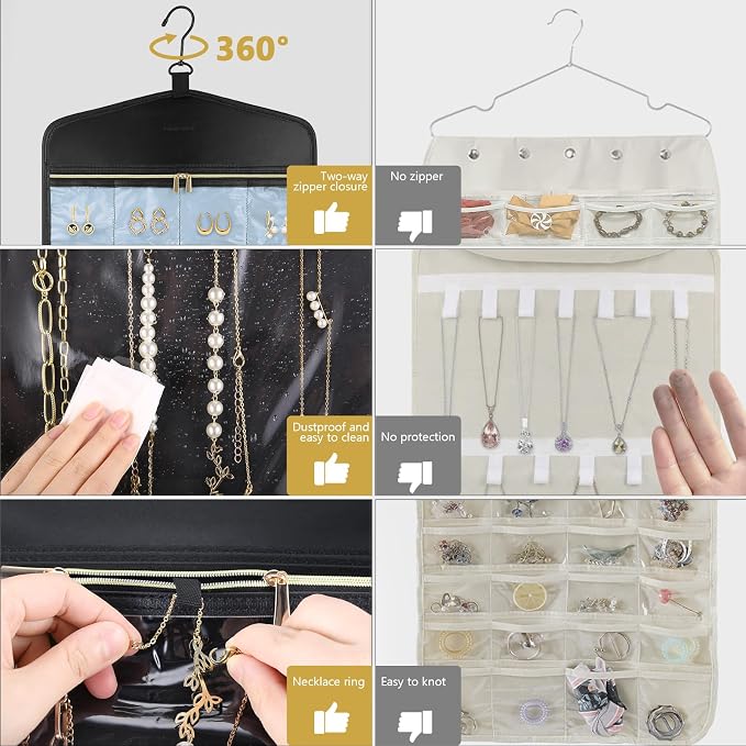 CHICECO Travel Jewelry Holder Organizer, Hanging Jewelry Organizer Storage - Image 2